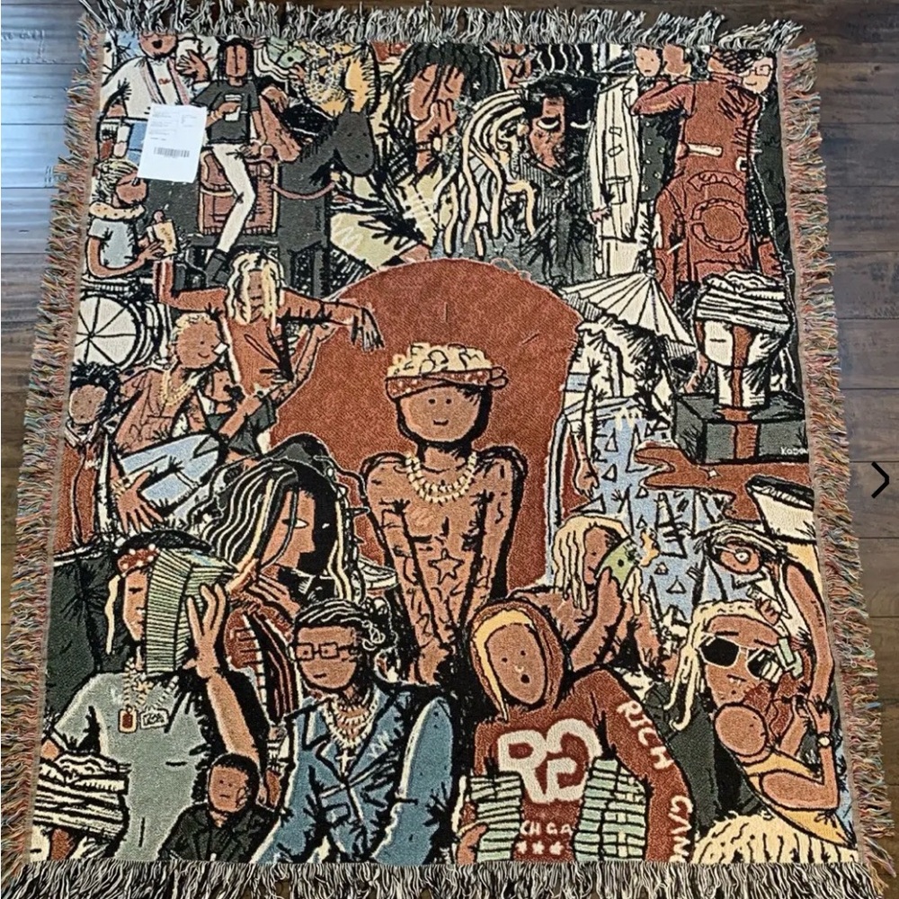 Young Thugger Kodone HTF Rare Limited Colorful Tapestry Blanket NWT 100% Cotton